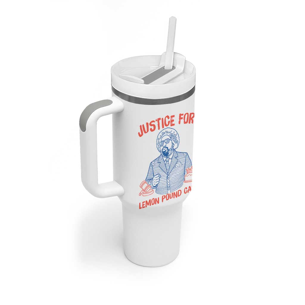 Justice For Lemon Pound Cake Tumbler With Handle Viral Trend Free Speech