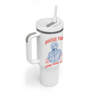 Justice For Lemon Pound Cake Tumbler With Handle Viral Trend Free Speech
