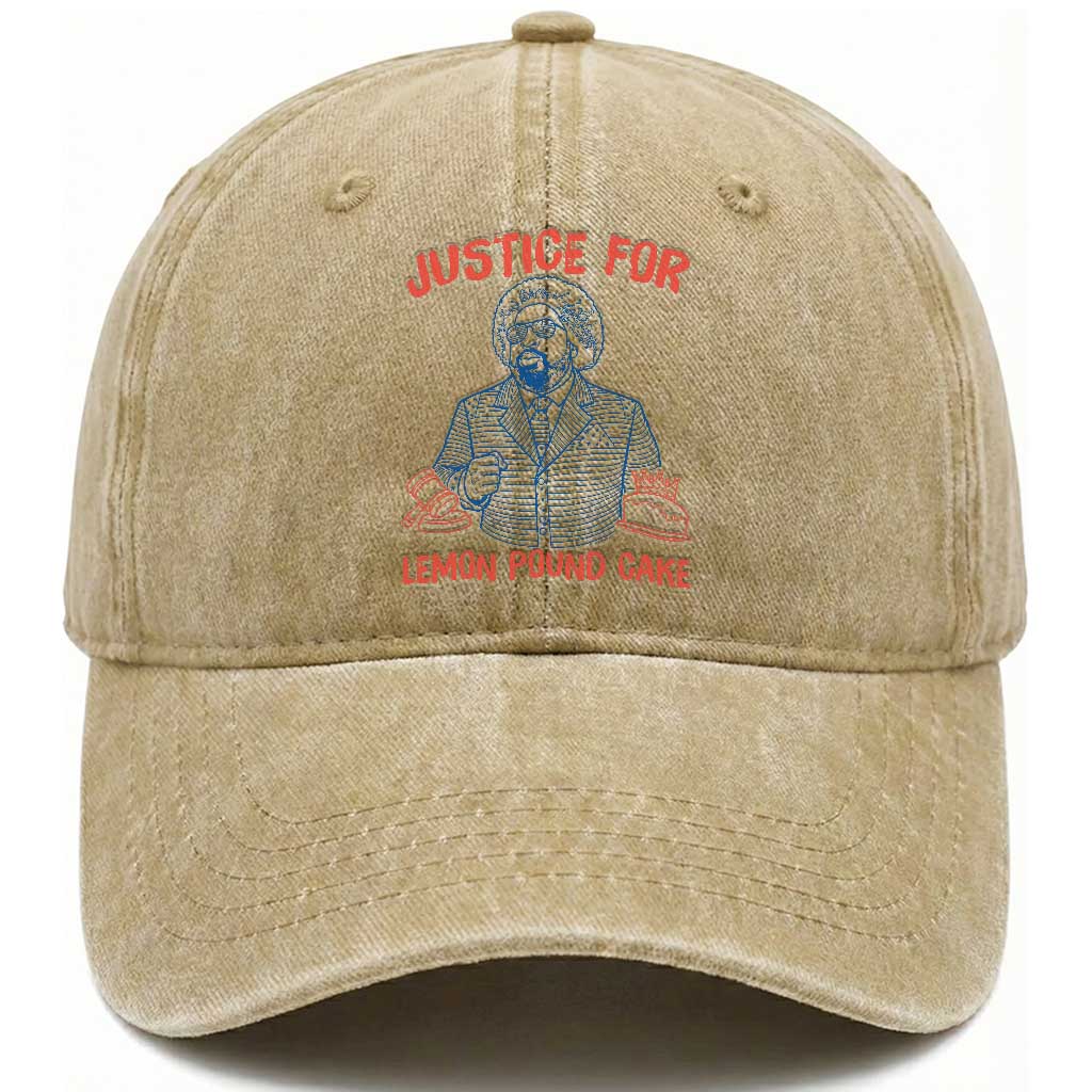 Justice For Lemon Pound Cake Washed Cotton Baseball Cap Viral Trend Free Speech