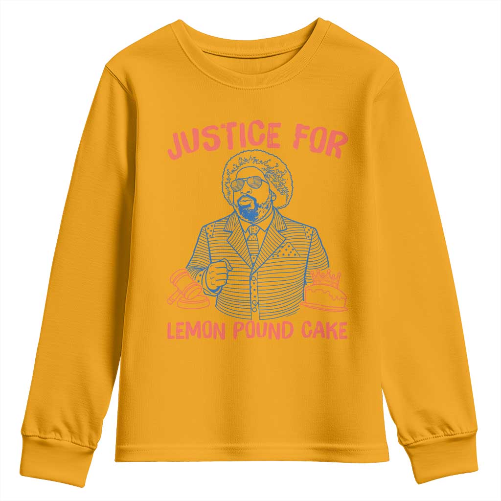 Justice For Lemon Pound Cake Youth Sweatshirt Viral Trend Free Speech
