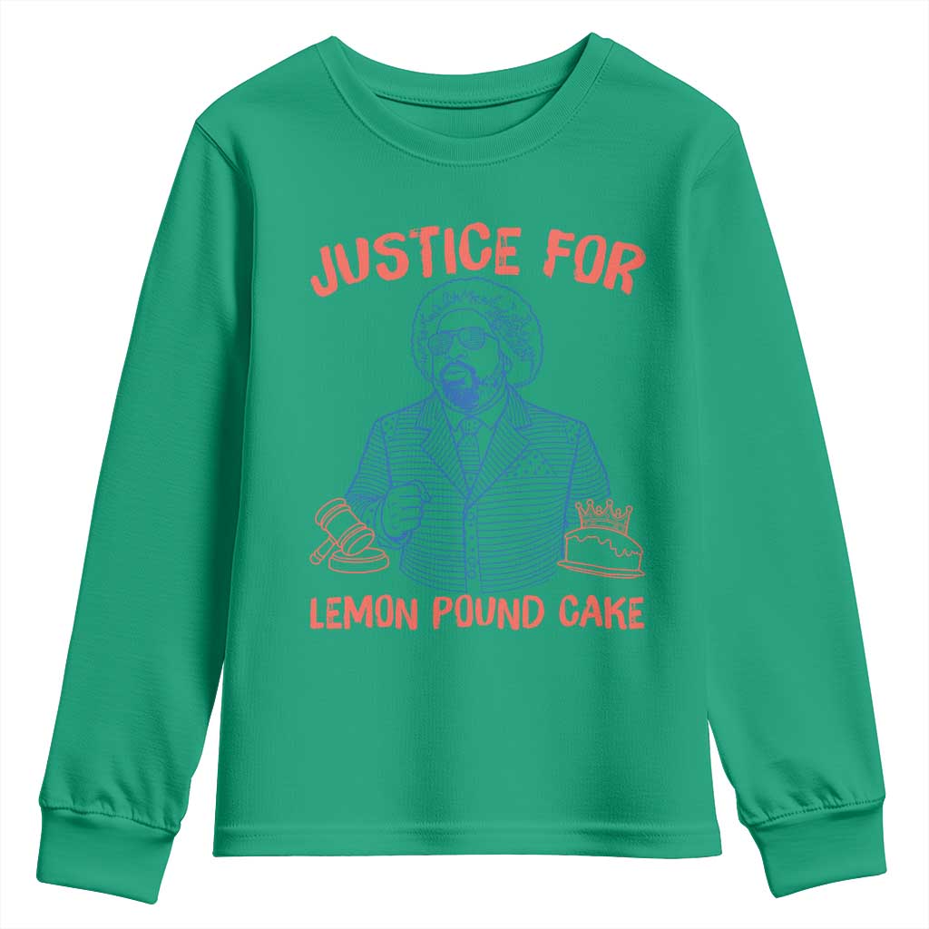 Justice For Lemon Pound Cake Youth Sweatshirt Viral Trend Free Speech