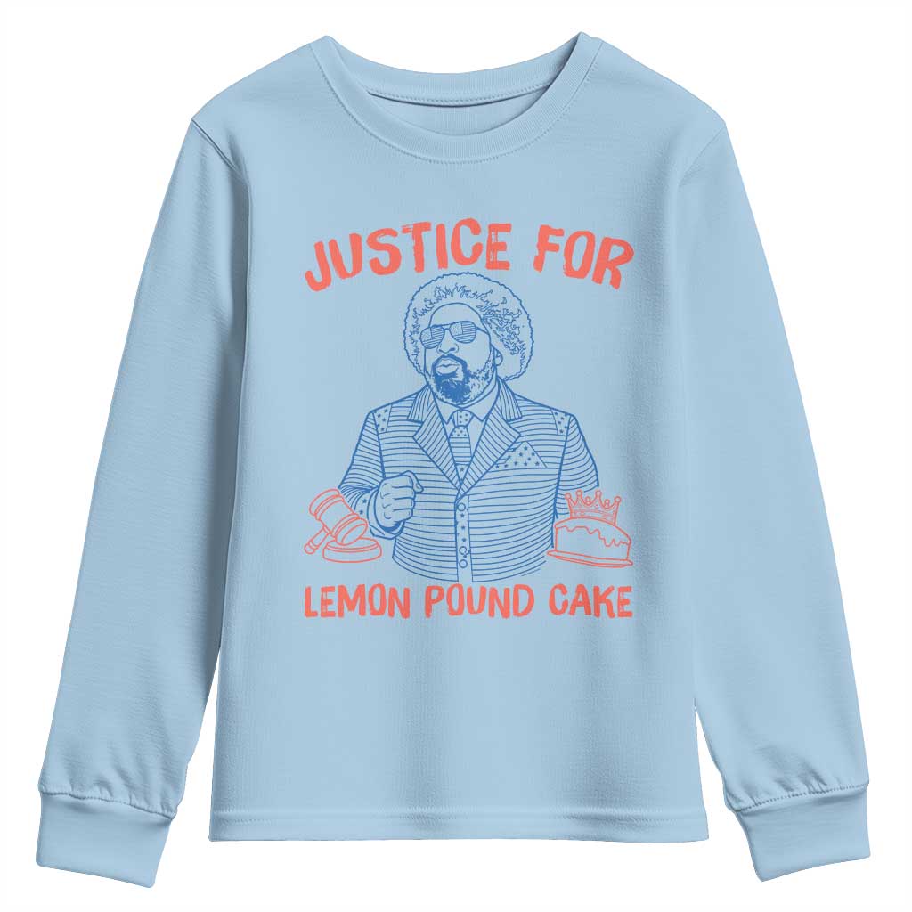 Justice For Lemon Pound Cake Youth Sweatshirt Viral Trend Free Speech