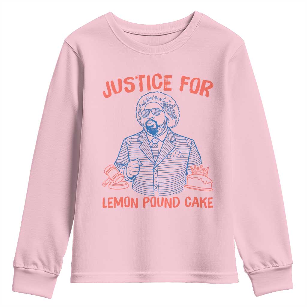 Justice For Lemon Pound Cake Youth Sweatshirt Viral Trend Free Speech