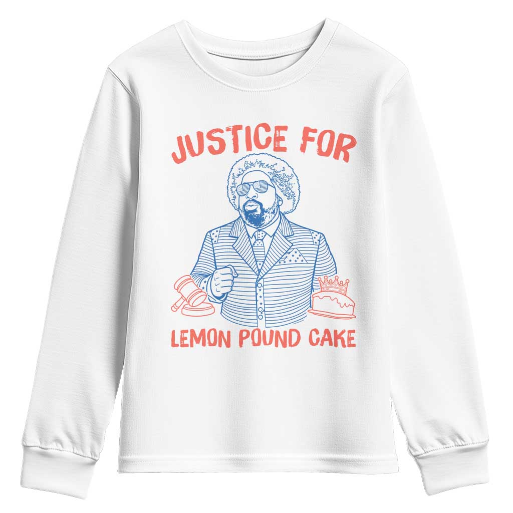 Justice For Lemon Pound Cake Youth Sweatshirt Viral Trend Free Speech