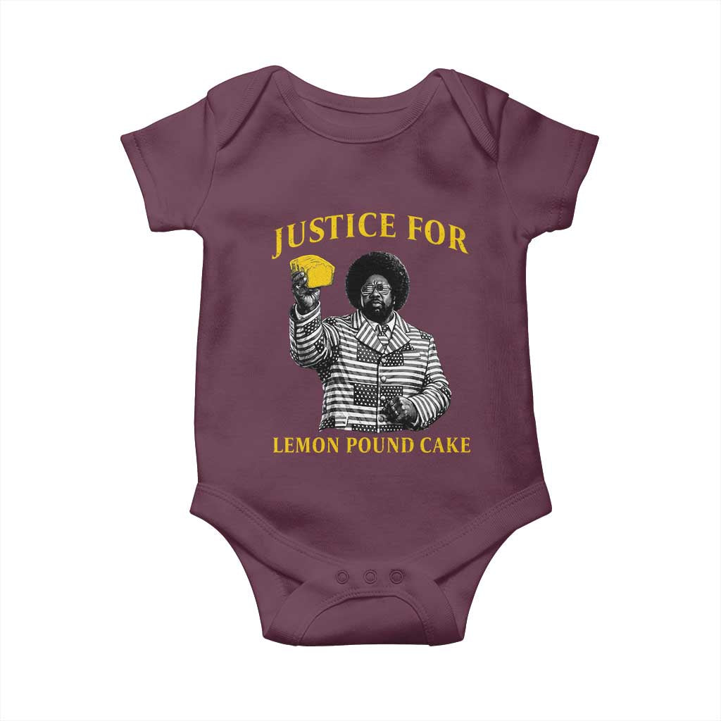 Justice For Lemon Pound Cake Baby Onesie Vintage Rap Free Speech