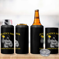 Justice For Lemon Pound Cake 4 in 1 Can Cooler Tumbler Vintage Rap Free Speech