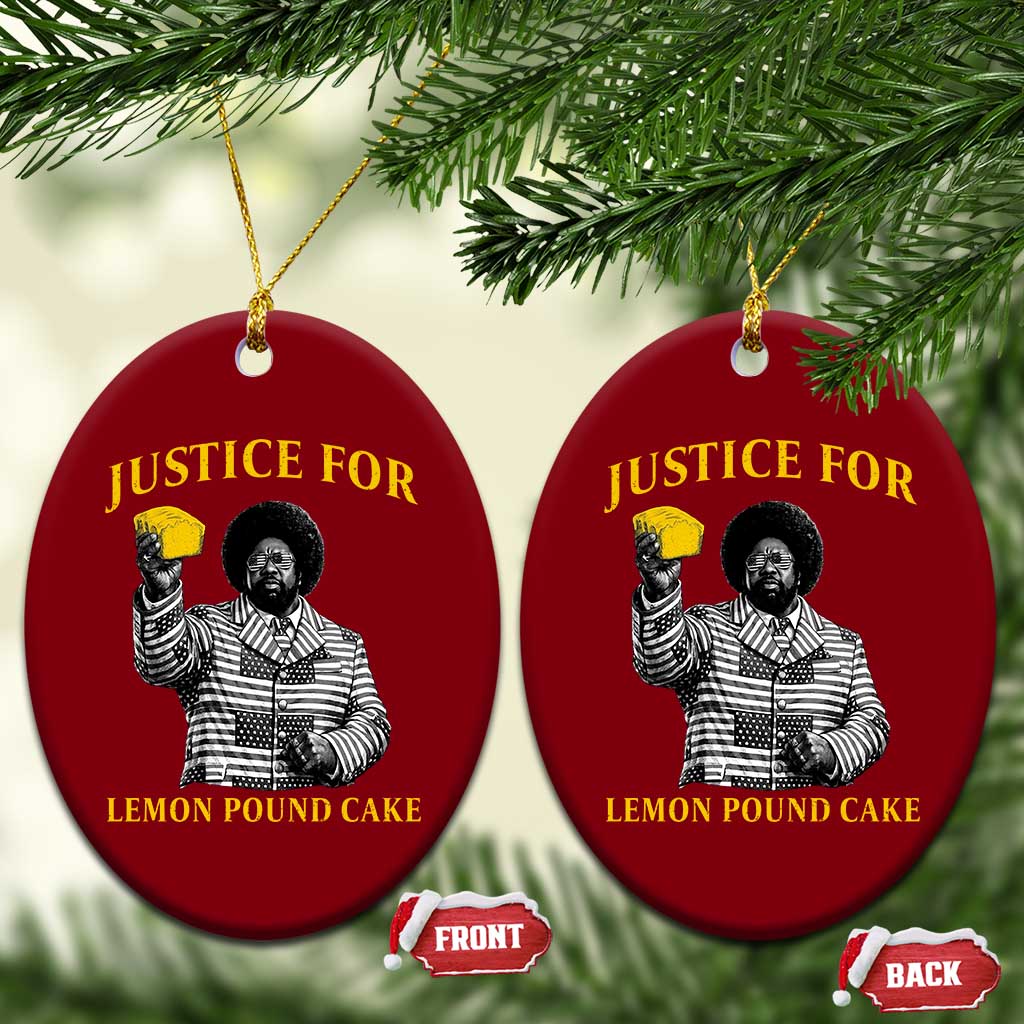 Justice For Lemon Pound Cake Ceramic Ornament Vintage Rap Free Speech