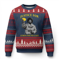 Justice For Lemon Pound Cake Ugly Christmas Sweater Vintage Rap Free Speech