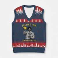 Justice For Lemon Pound Cake V-Neck Knit Sweater Vest Vintage Rap Free Speech