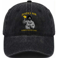 Justice For Lemon Pound Cake Washed Cotton Baseball Cap Vintage Rap Free Speech