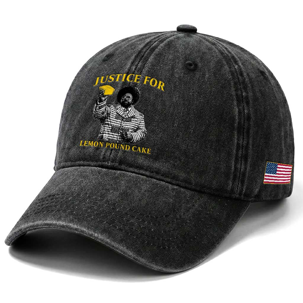 Justice For Lemon Pound Cake Washed Cotton Baseball Cap Vintage Rap Free Speech