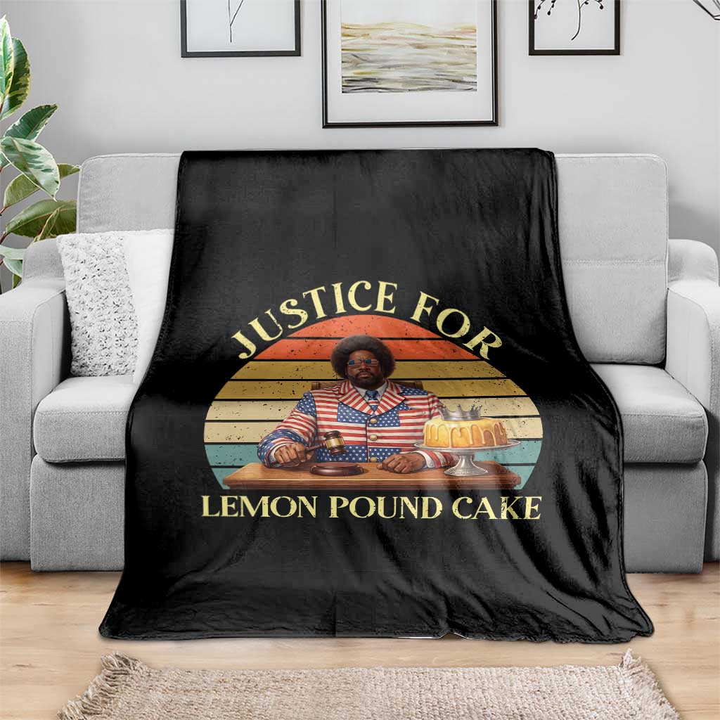 Justice For Lemon Pound Cake Throw Blanket Retro Rap Free Speech