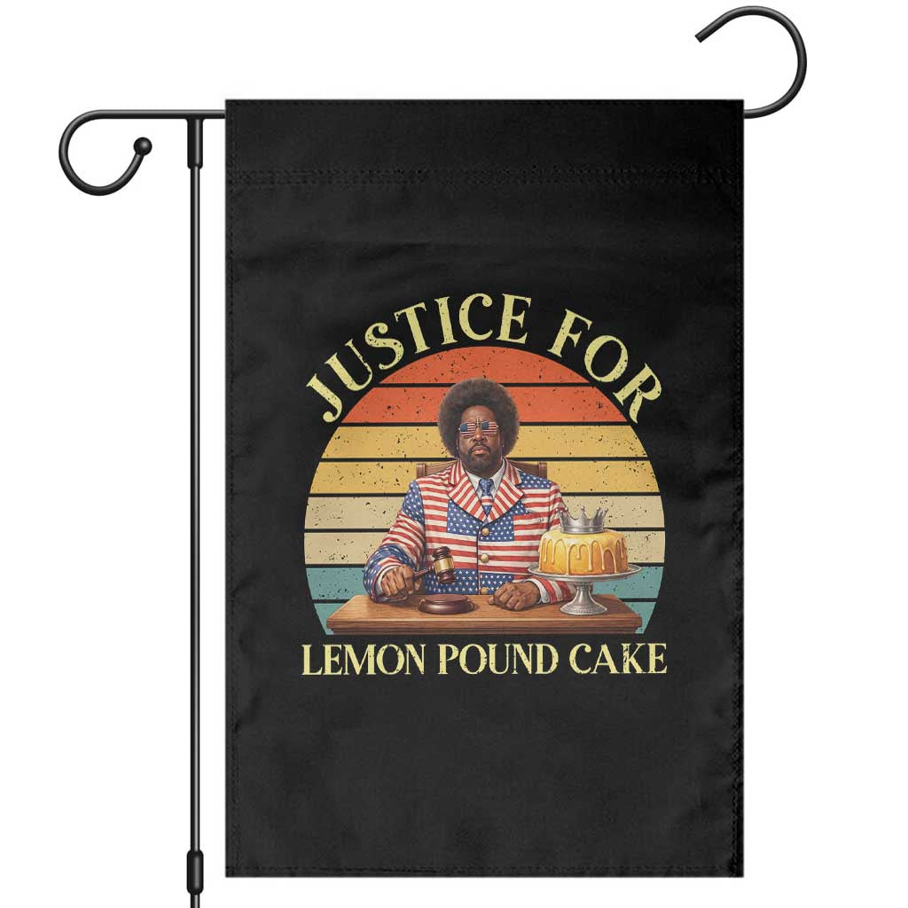 Justice For Lemon Pound Cake Garden Flag Retro Rap Free Speech