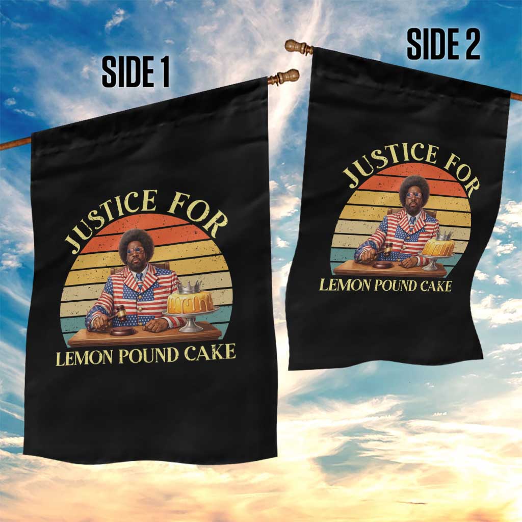 Justice For Lemon Pound Cake Garden Flag Retro Rap Free Speech