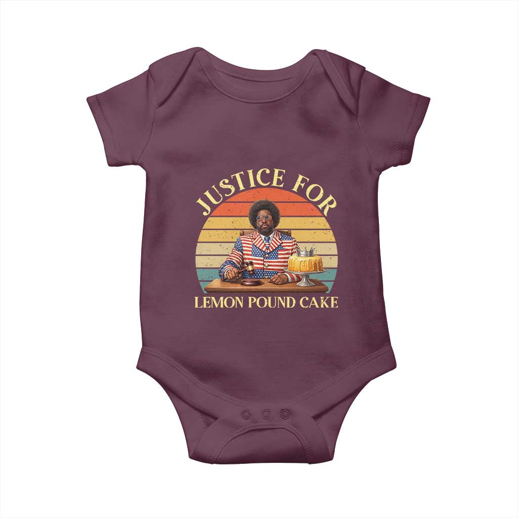 Justice For Lemon Pound Cake Baby Onesie Retro Rap Free Speech