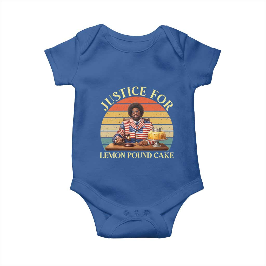 Justice For Lemon Pound Cake Baby Onesie Retro Rap Free Speech