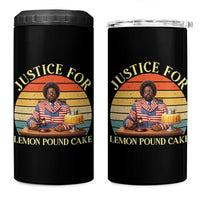 Justice For Lemon Pound Cake 4 in 1 Can Cooler Tumbler Retro Rap Free Speech