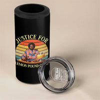 Justice For Lemon Pound Cake 4 in 1 Can Cooler Tumbler Retro Rap Free Speech