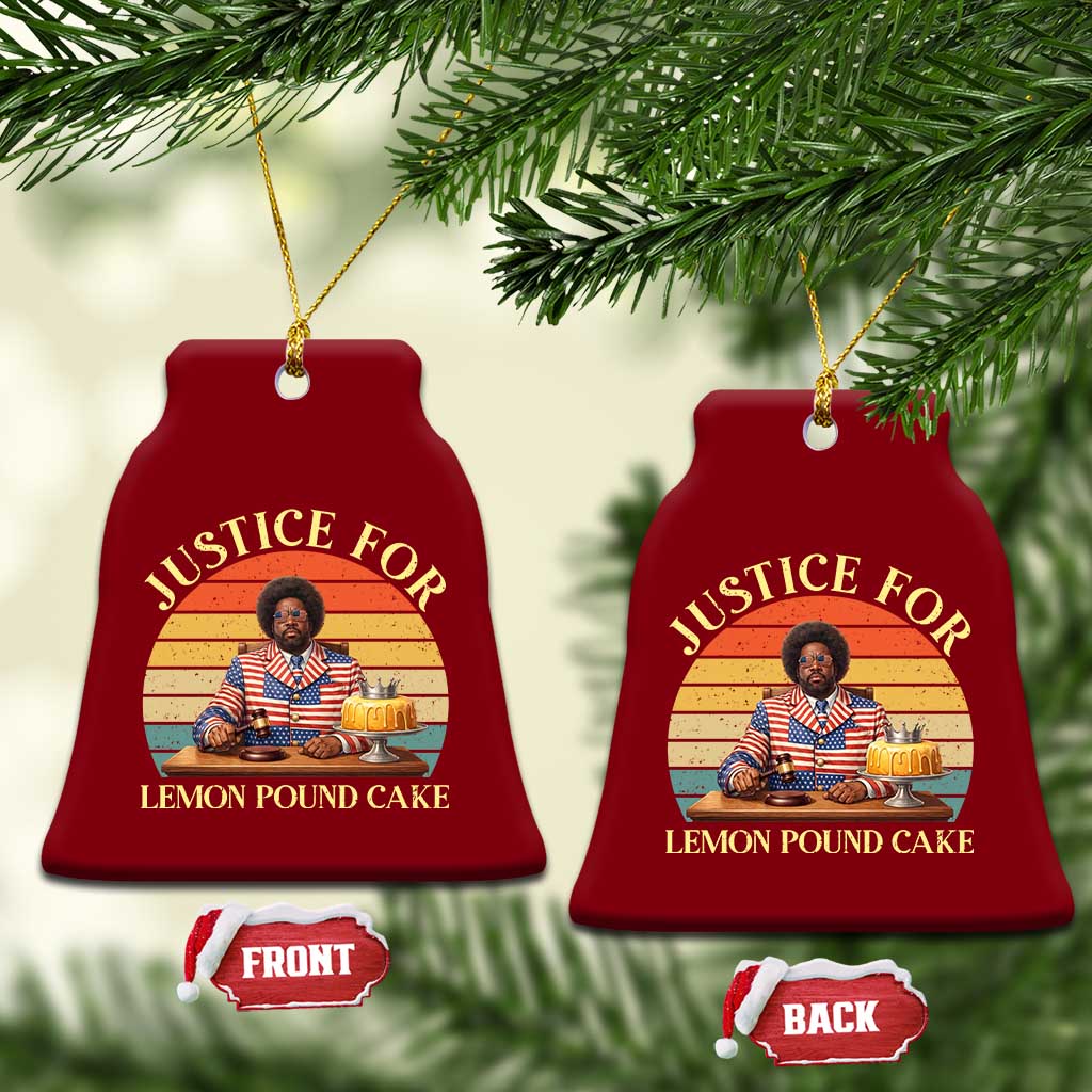 Justice For Lemon Pound Cake Ceramic Ornament Retro Rap Free Speech