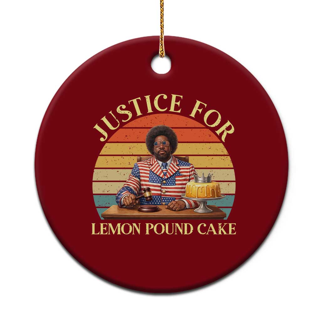 Justice For Lemon Pound Cake Ceramic Ornament Retro Rap Free Speech