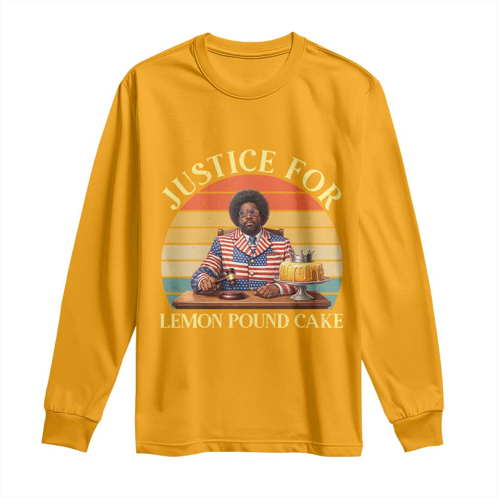 Justice For Lemon Pound Cake Long Sleeve Shirt Retro Rap Free Speech