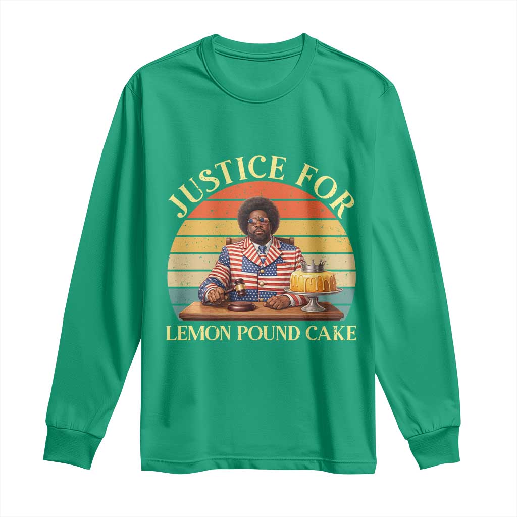Justice For Lemon Pound Cake Long Sleeve Shirt Retro Rap Free Speech