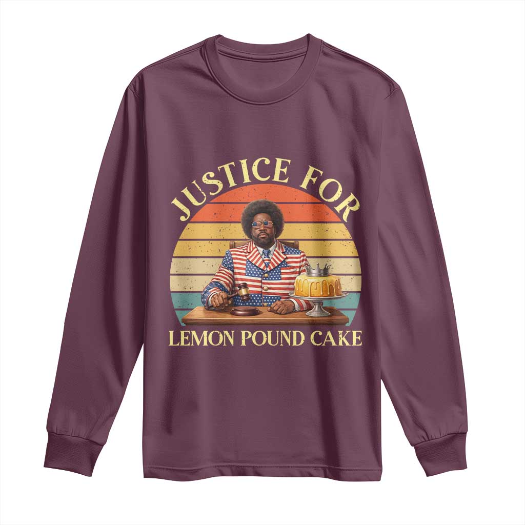 Justice For Lemon Pound Cake Long Sleeve Shirt Retro Rap Free Speech