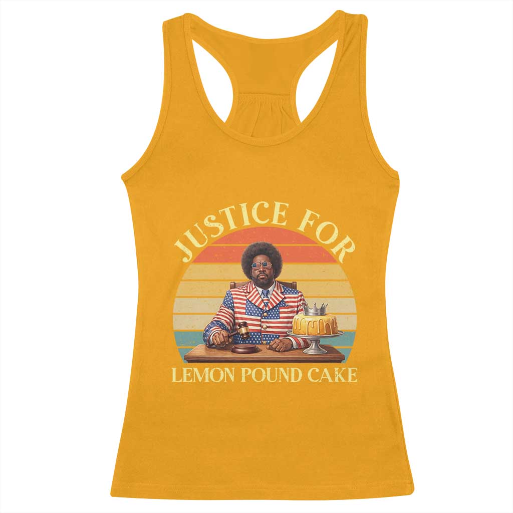Justice For Lemon Pound Cake Racerback Tank Top Retro Rap Free Speech