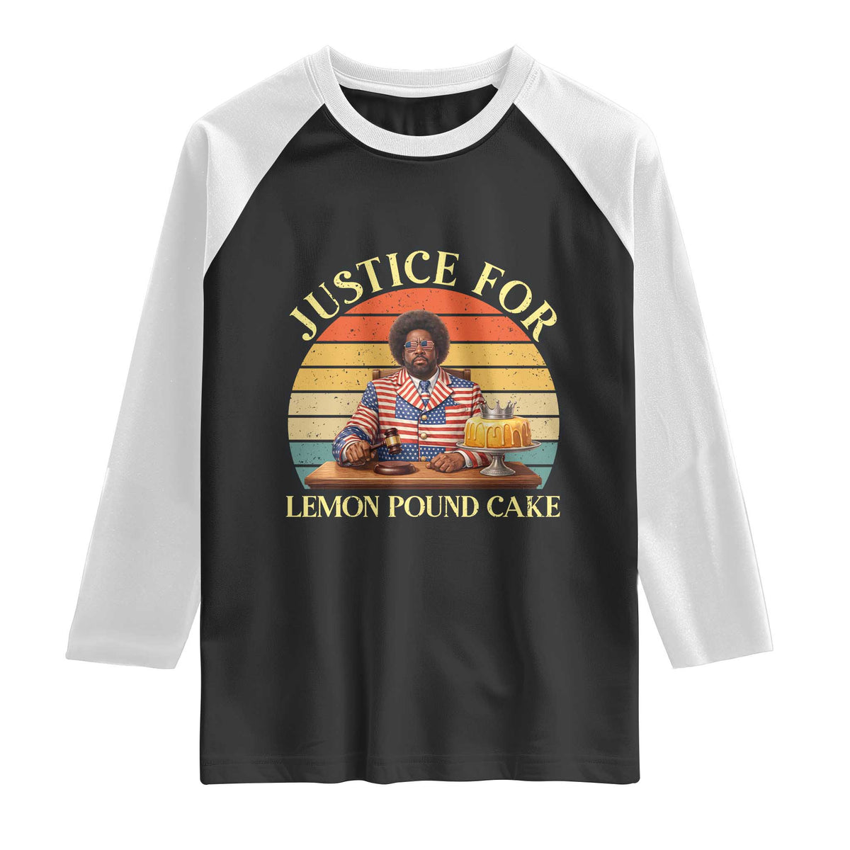 Justice For Lemon Pound Cake Raglan Shirt Retro Rap Free Speech