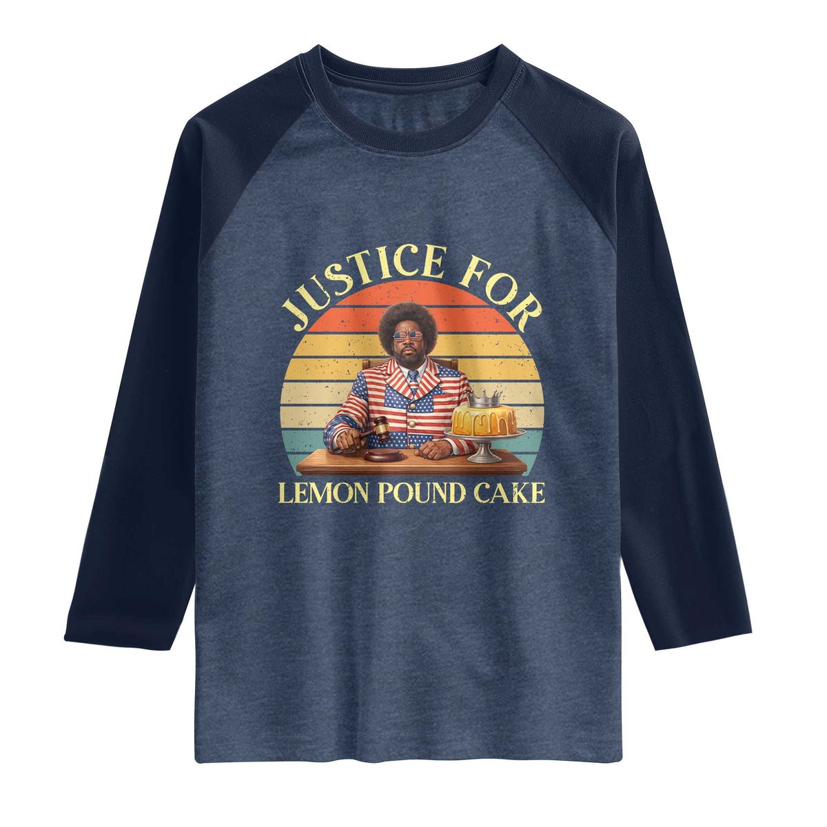 Justice For Lemon Pound Cake Raglan Shirt Retro Rap Free Speech