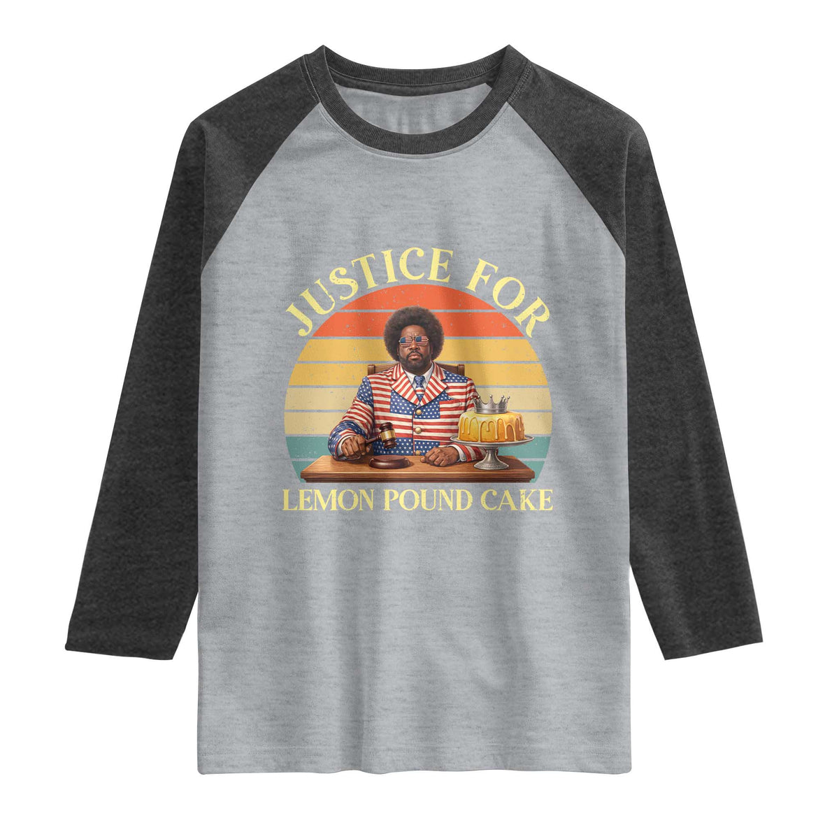 Justice For Lemon Pound Cake Raglan Shirt Retro Rap Free Speech