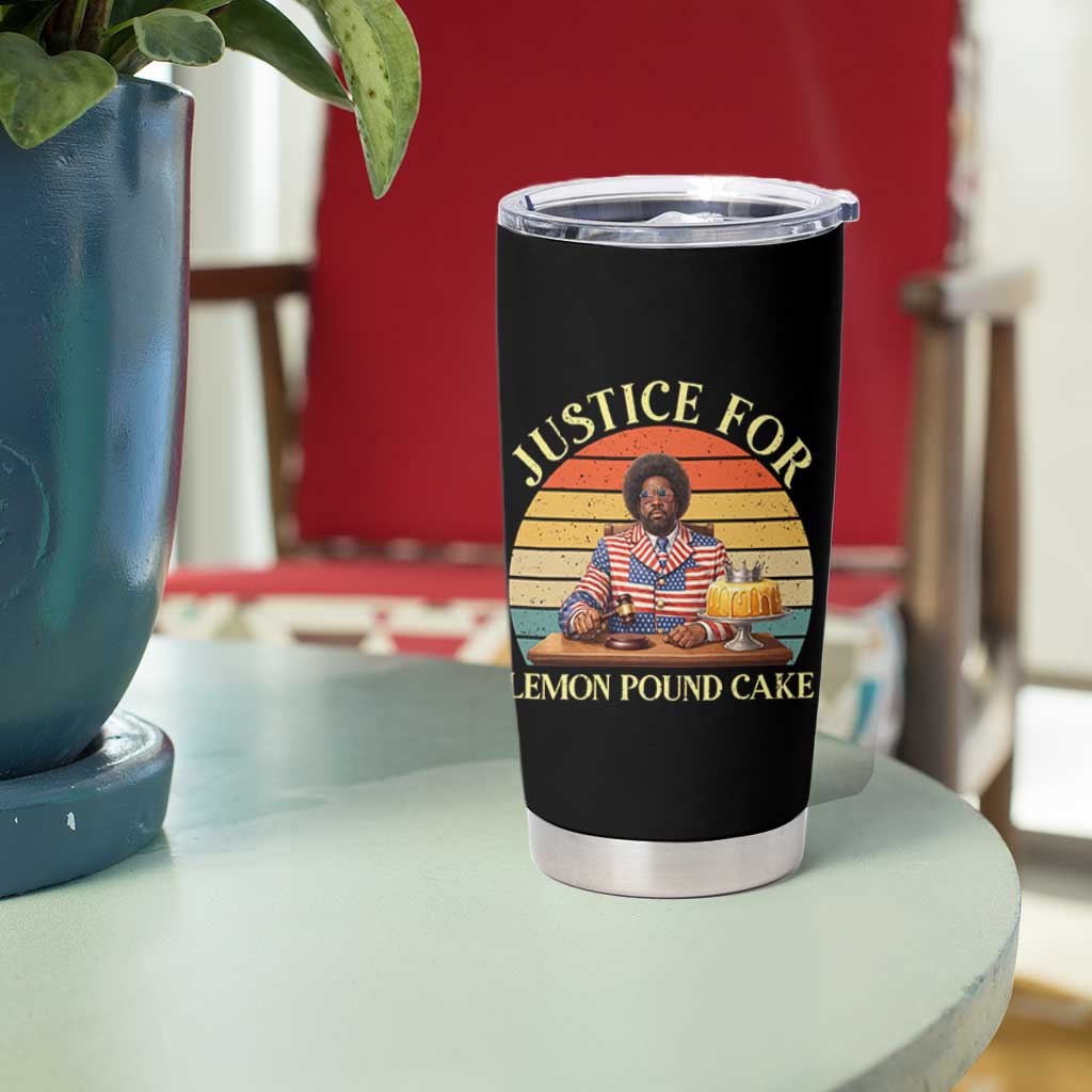Justice For Lemon Pound Cake Tumbler Cup Retro Rap Free Speech