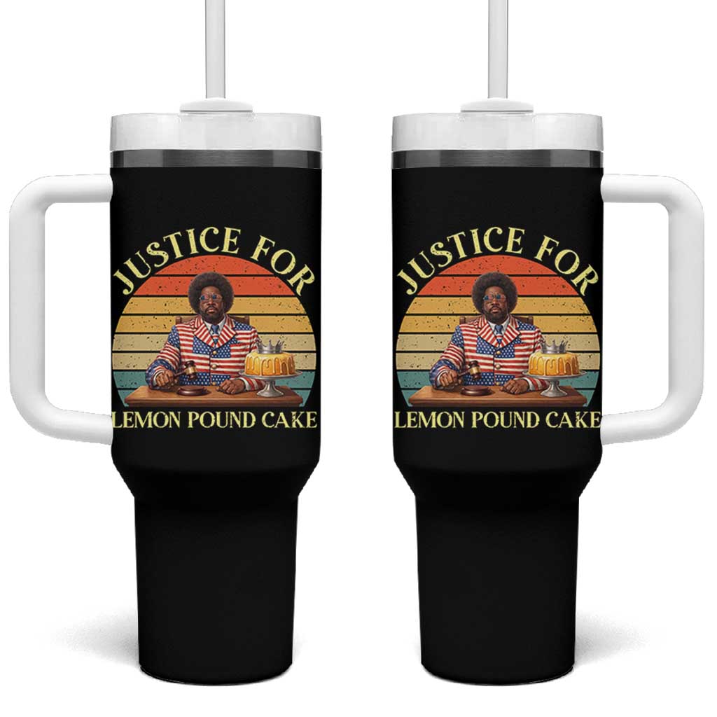 Justice For Lemon Pound Cake Tumbler With Handle Retro Rap Free Speech