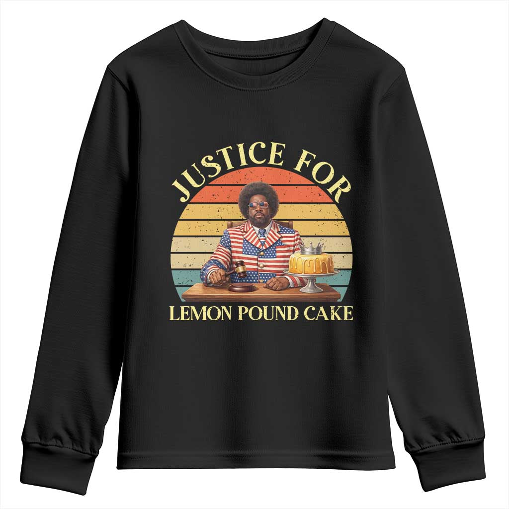 Justice For Lemon Pound Cake Youth Sweatshirt Retro Rap Free Speech