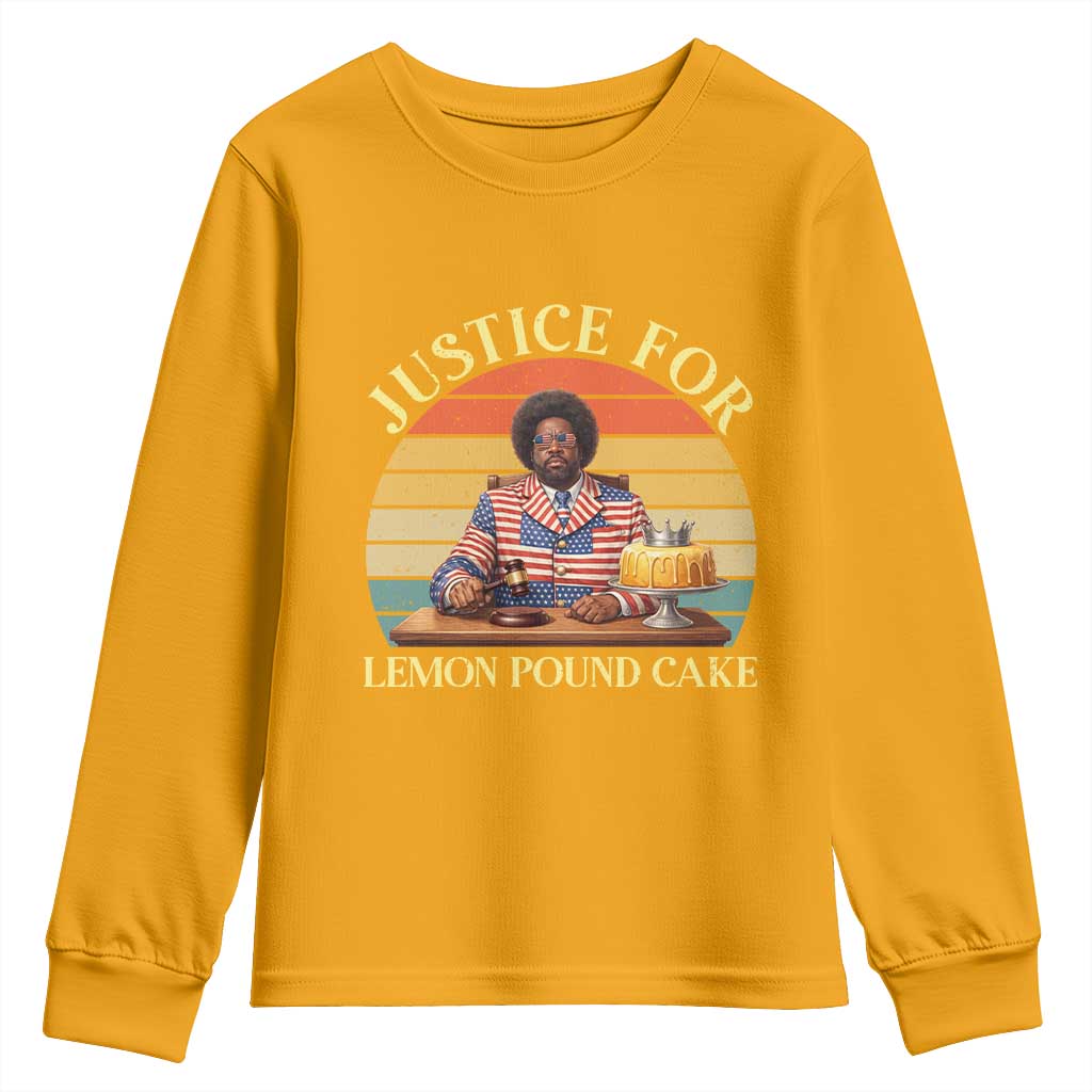 Justice For Lemon Pound Cake Youth Sweatshirt Retro Rap Free Speech
