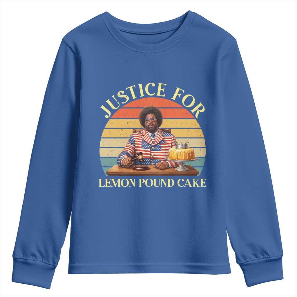 Justice For Lemon Pound Cake Youth Sweatshirt Retro Rap Free Speech