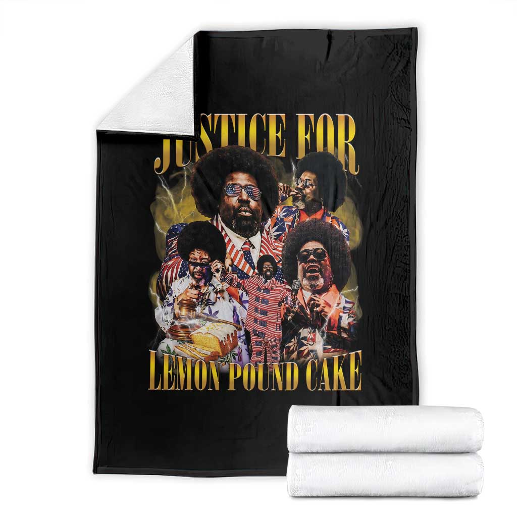 Justice For Lemon Pound Cake Bootleg Graphic Throw Blanket Retro Rap Free Speech