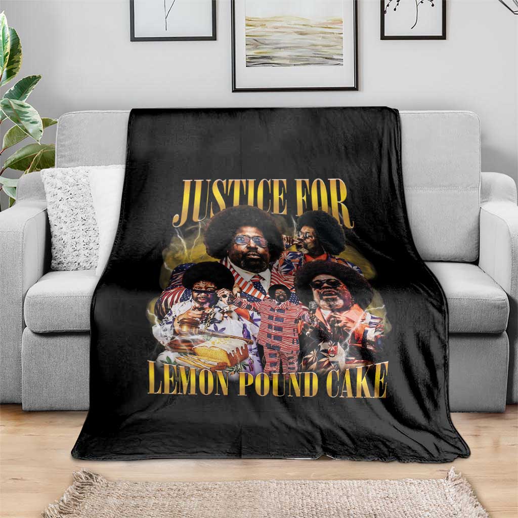 Justice For Lemon Pound Cake Bootleg Graphic Throw Blanket Retro Rap Free Speech