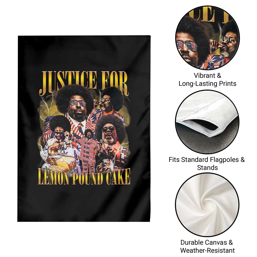 Justice For Lemon Pound Cake Bootleg Graphic Garden Flag Retro Rap Free Speech