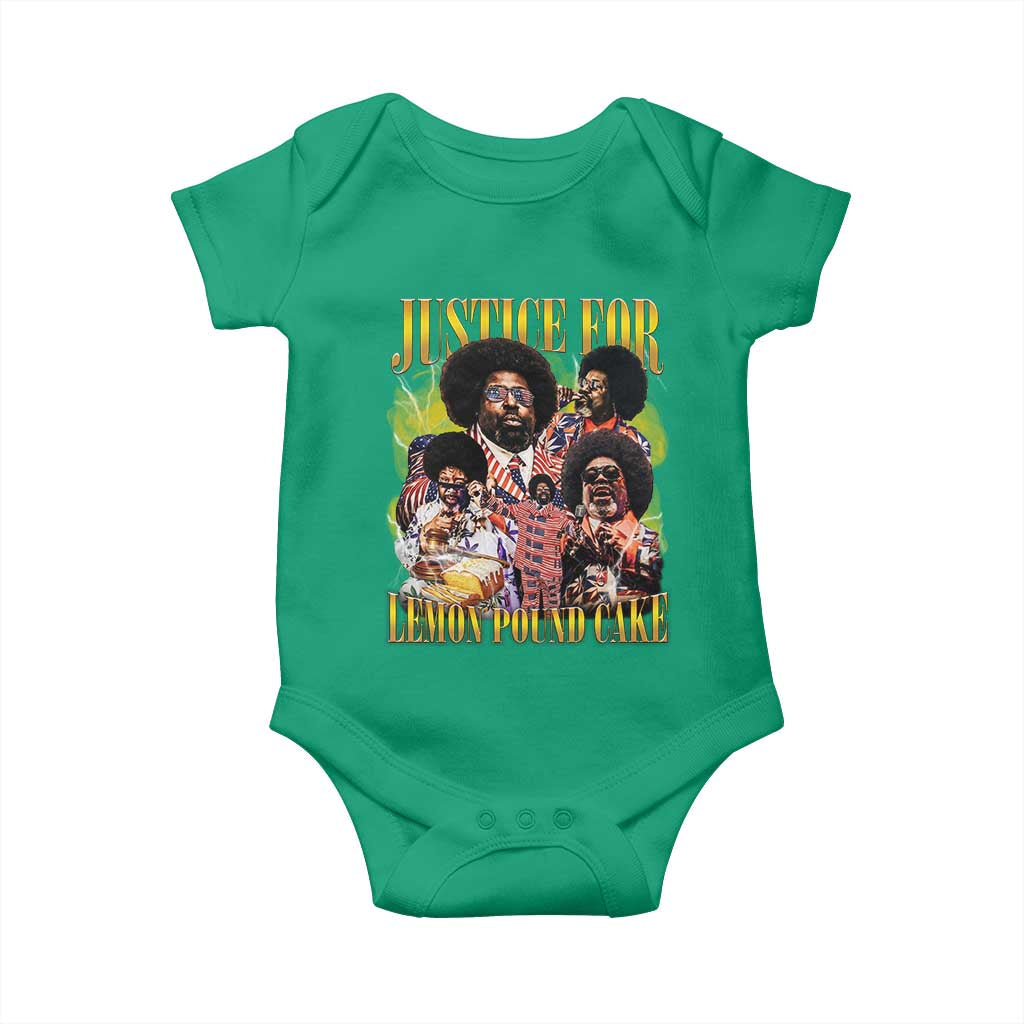 Justice For Lemon Pound Cake Bootleg Graphic Baby Onesie Retro Rap Free Speech