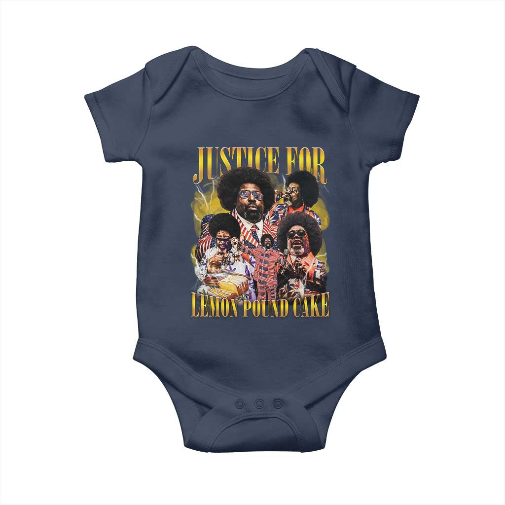 Justice For Lemon Pound Cake Bootleg Graphic Baby Onesie Retro Rap Free Speech