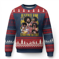 Justice For Lemon Pound Cake Bootleg Graphic Ugly Christmas Sweater Retro Rap Free Speech