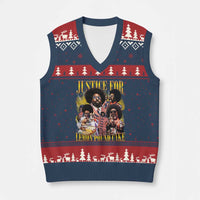 Justice For Lemon Pound Cake Bootleg Graphic V-Neck Knit Sweater Vest Retro Rap Free Speech