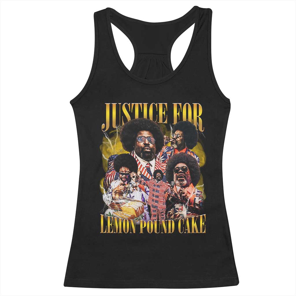 Justice For Lemon Pound Cake Bootleg Graphic Racerback Tank Top Retro Rap Free Speech
