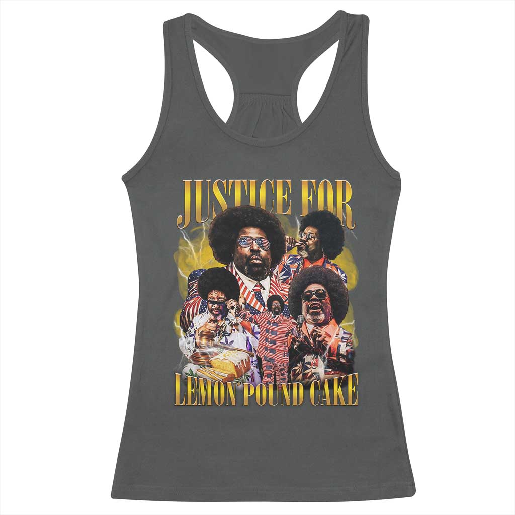 Justice For Lemon Pound Cake Bootleg Graphic Racerback Tank Top Retro Rap Free Speech
