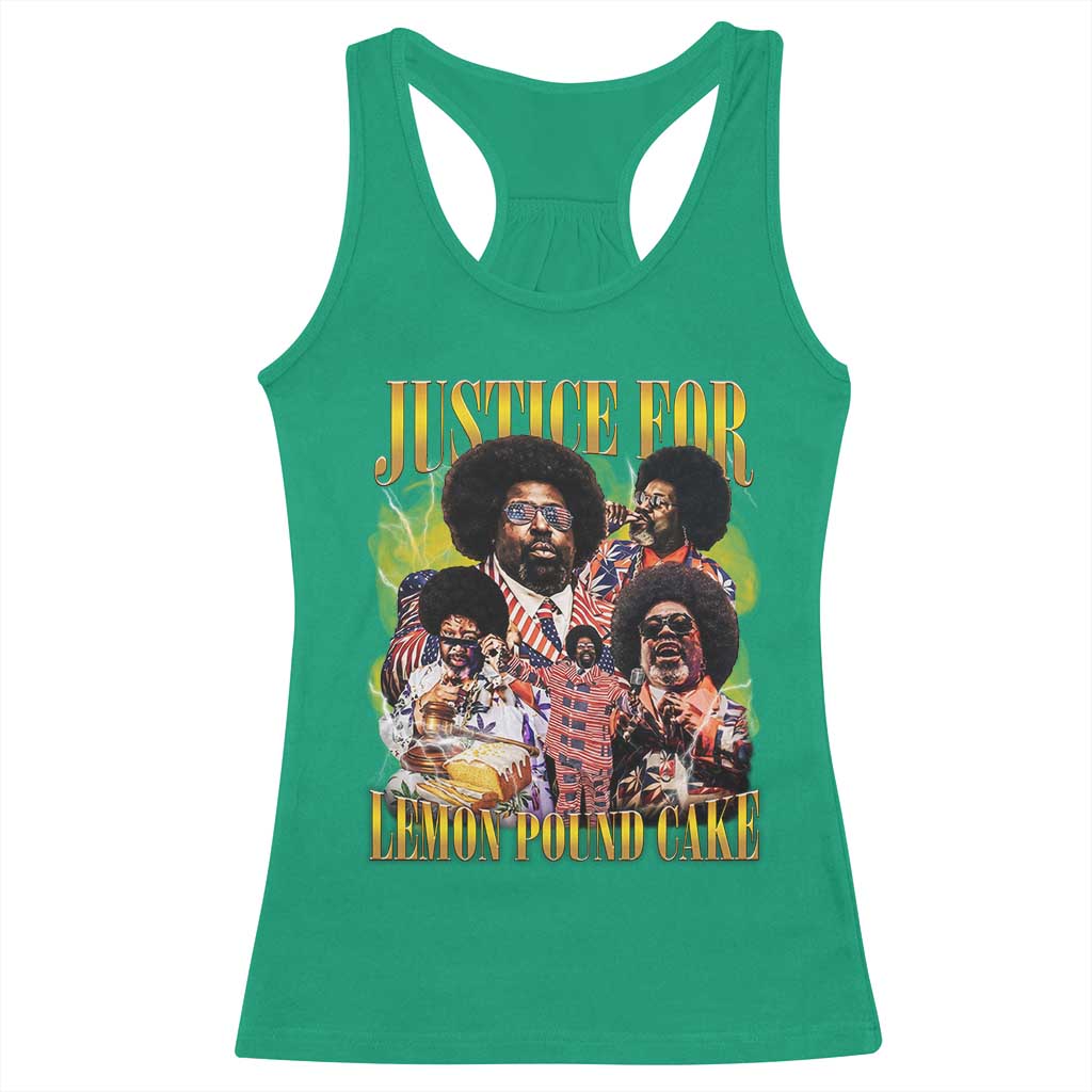 Justice For Lemon Pound Cake Bootleg Graphic Racerback Tank Top Retro Rap Free Speech