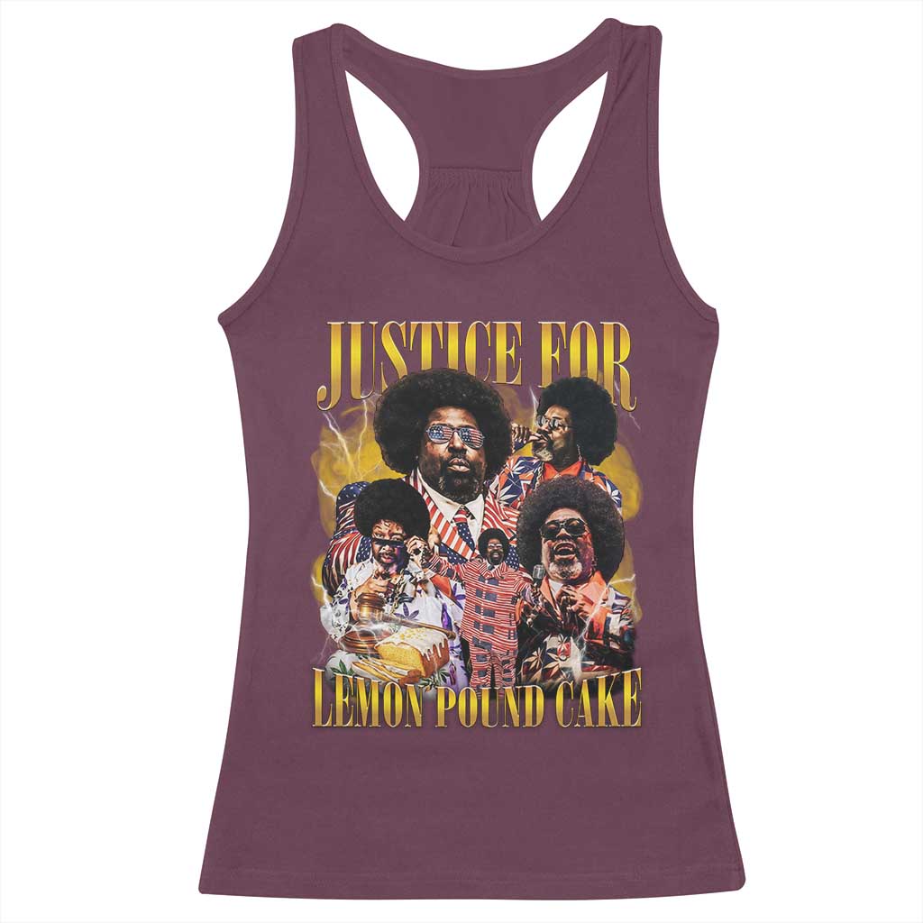Justice For Lemon Pound Cake Bootleg Graphic Racerback Tank Top Retro Rap Free Speech