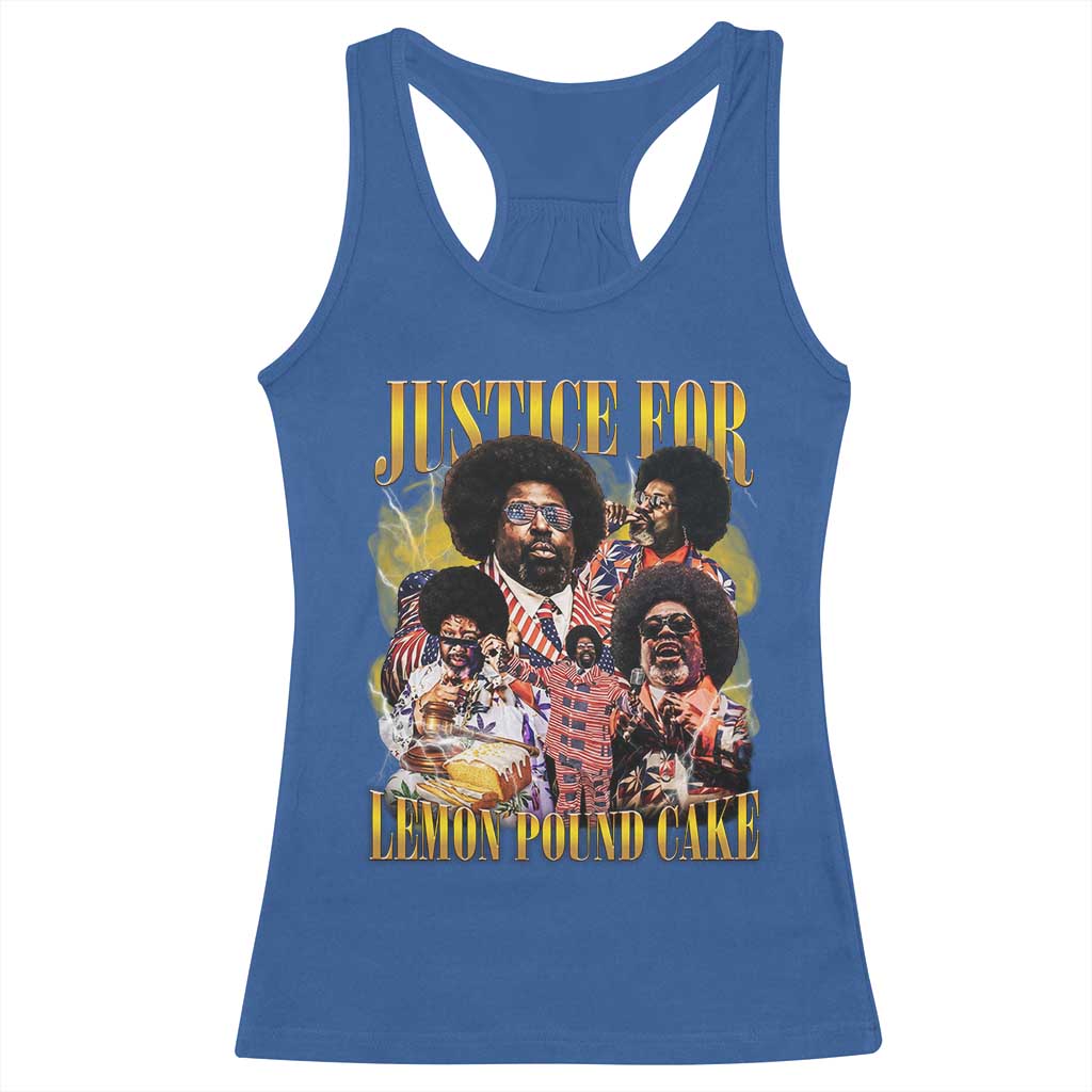 Justice For Lemon Pound Cake Bootleg Graphic Racerback Tank Top Retro Rap Free Speech