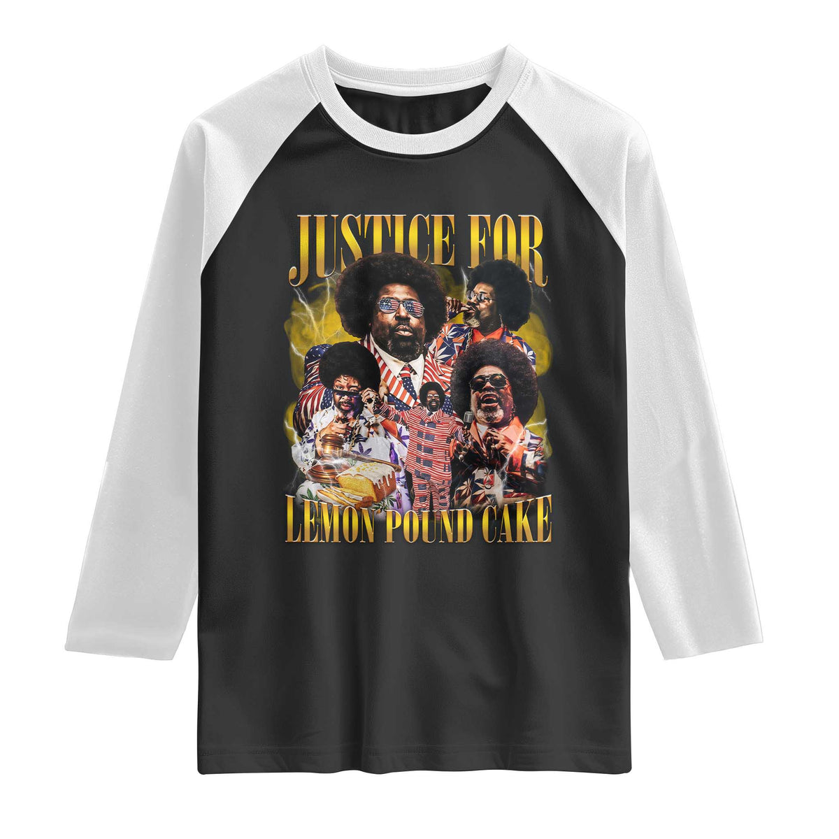 Justice For Lemon Pound Cake Bootleg Graphic Raglan Shirt Retro Rap Free Speech