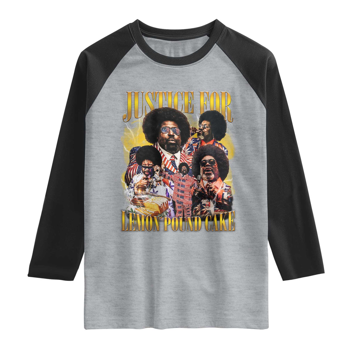 Justice For Lemon Pound Cake Bootleg Graphic Raglan Shirt Retro Rap Free Speech
